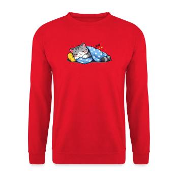 Polka Dot Kätzchen-Traumschlaf - Unisex Pullover - Rot - Vorne - Alina (178cm) & Michal (187cm)