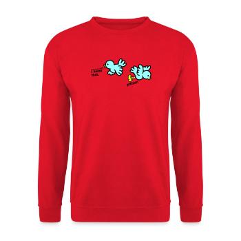 when birds fart - Unisex Sweatshirt - red - Front - Alina (178cm) & Michal (187cm)