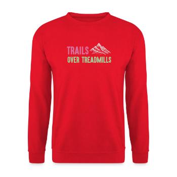 Trailrunning - Trails über Laufbänder - Unisex Pullover - Rot - Vorne - Alina (178cm) & Michal (187cm)
