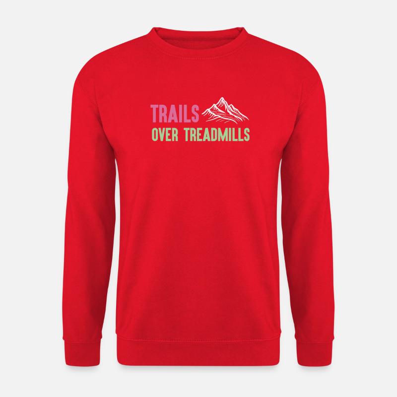 Trailrunning - Trails über Laufbänder - Unisex Pullover - Rot