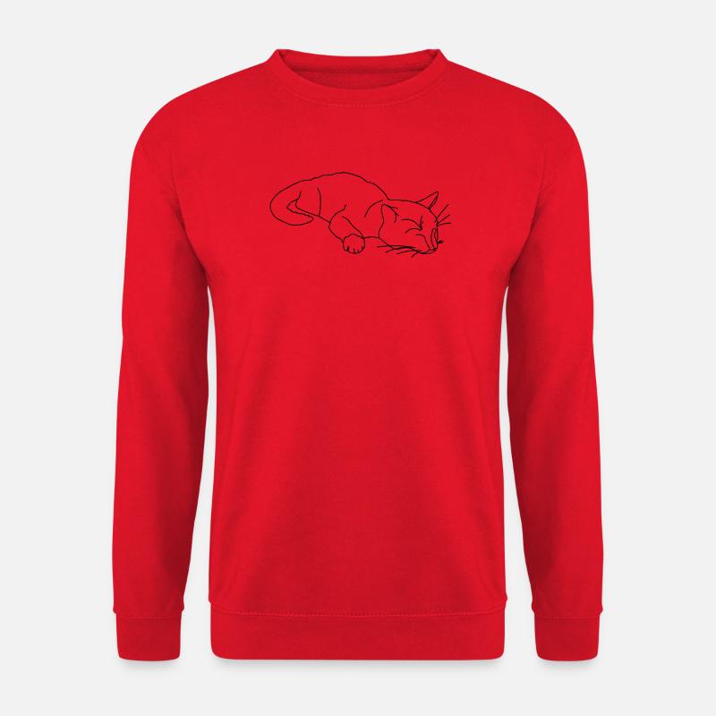 Sleeping Cat Sketch - Unisex Sweatshirt - red