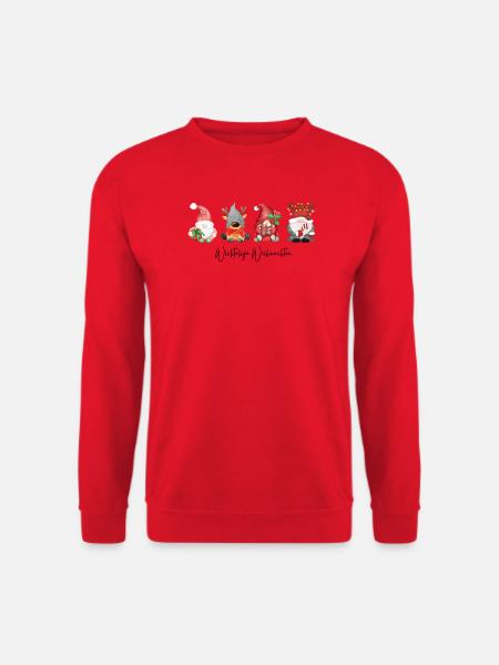Vier Festliche Weihnachtswichtel - Unisex Pullover - Rot