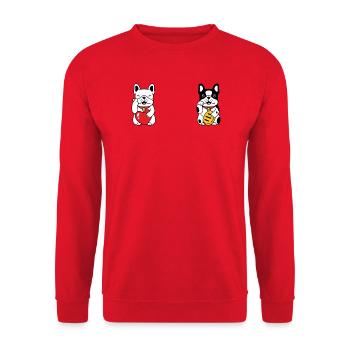 Lucky Dog - Unisex Pullover - Rot - Vorne - Alina (178cm) & Michal (187cm)