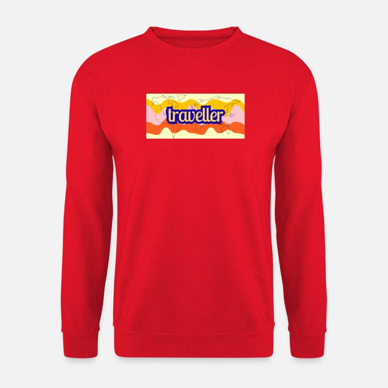 Traveller World Map Ribbon - Unisex Sweatshirt - red