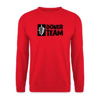 Döner Team - Unisex Pullover - Rot - Vorne - Alina (178cm) & Michal (187cm)