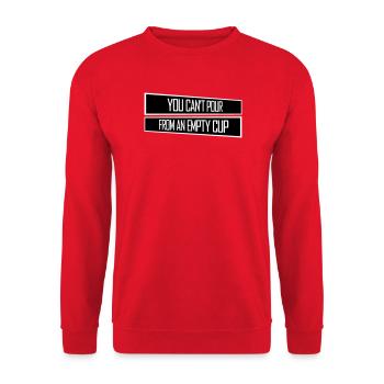 On ne peut pas verser dans un gobelet vide Soins personnels - Sweat-shirt Unisexe - rouge - Devant - Alina (178cm) & Michal (187cm)