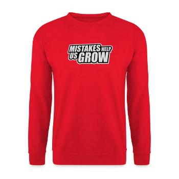 Mistakes Help Us Grow Lustig Motivational Wachstum - Unisex Pullover - Rot - Vorne - Alina (178cm) & Michal (187cm)
