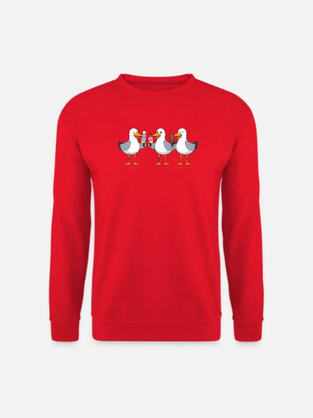 Möwen Eis Norddeutschland Nordsee Küste Seevogel - Unisex Pullover - Rot