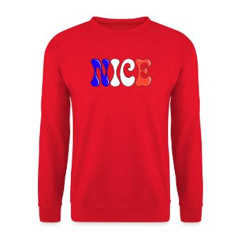 Schöne, bunte Buchstaben platzen auf - Unisex Pullover - Rot - Vorne - Alina (178cm) & Michal (187cm)