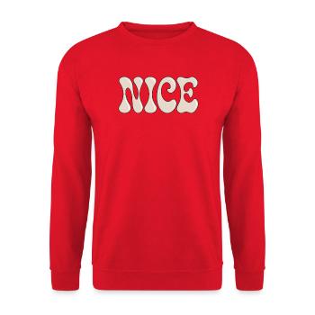 Schönes Retro-Bubble Beige - Unisex Pullover - Rot - Vorne - Alina (178cm) & Michal (187cm)
