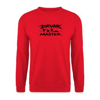Betrunkener Meister Lustige Kampfsportparty Humor schwarz - Unisex Pullover - Rot - Vorne - Alina (178cm) & Michal (187cm)