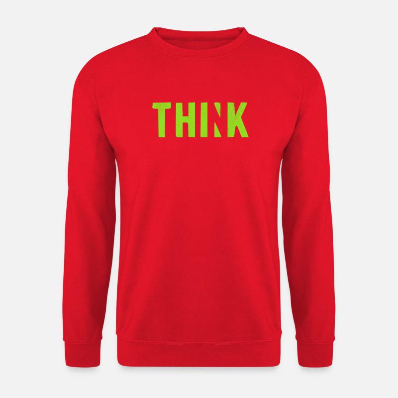 THINK Green | Cooles Streetwear-Typo-Design - Unisex Pullover - Rot