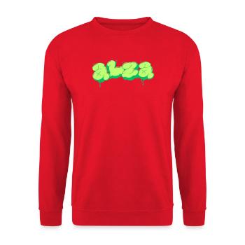 Bright Green Graffiti Style Design - Unisex Sweatshirt - red - Front - Alina (178cm) & Michal (187cm)