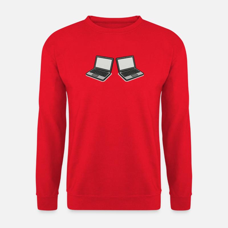 Doppel-Laptop  - Unisex Pullover - Rot