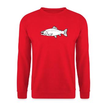 Fish Trout Angler T-shirt Gift Angler - Unisex Sweatshirt - red - Front - Alina (178cm) & Michal (187cm)