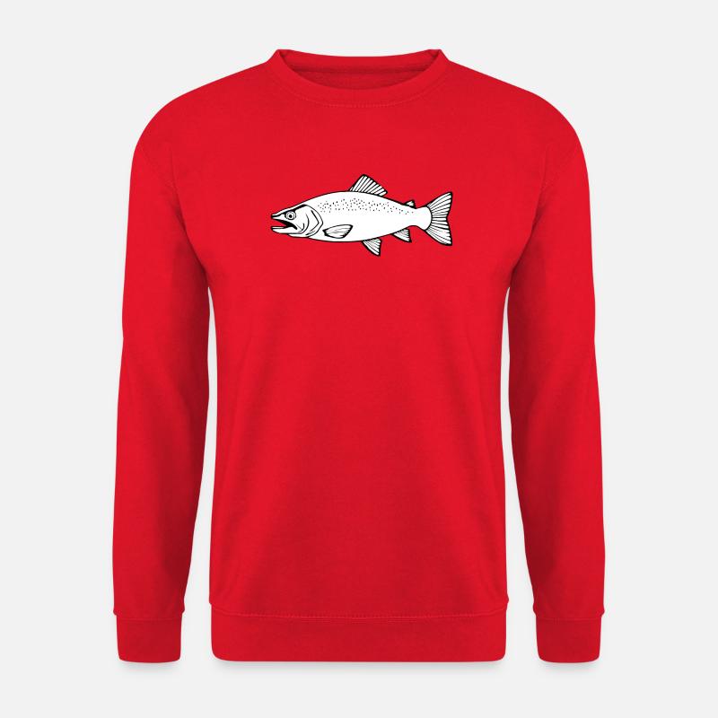 Fisch Forelle Angler T-shirt Geschenk Angler - Unisex Pullover - Rot