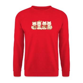 Polarfüchse Kinder Jungen Mädchen Weihnachtsfüchse - Unisex Pullover - Rot - Vorne - Alina (178cm) & Michal (187cm)