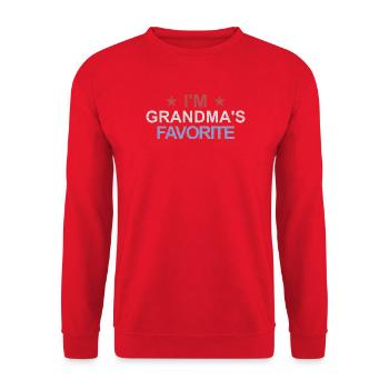 Petit-enfant préféré Drôle Je suis le préféré de Mamie - Sweat-shirt Unisexe - rouge - Devant - Alina (178cm) & Michal (187cm)