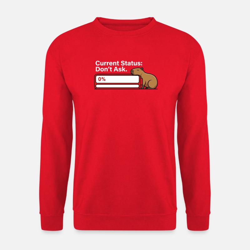 Capybara müde Batterie leerer Humor - Unisex Pullover - Rot