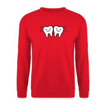 Tooth Cute - Unisex Sweatshirt - red - Front - Alina (178cm) & Michal (187cm)
