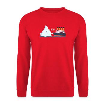 Titanic Funny Titanic berg Boop Parody for Boys - Unisex Sweatshirt - red - Front - Alina (178cm) & Michal (187cm)
