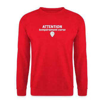 Attention tempérament Corse - Sweat-shirt Unisexe - rouge - Devant - Alina (178cm) & Michal (187cm)
