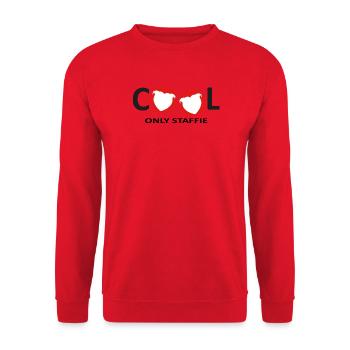 Cool Staffie - 039 - Unisex Sweatshirt - red - Front - Alina (178cm) & Michal (187cm)