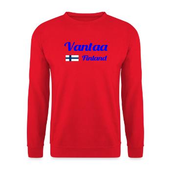 Vantaa Finnland Drucken - Unisex Pullover - Rot - Vorne - Alina (178cm) & Michal (187cm)