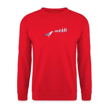 Norddeutsch Möwe Moin Design - Unisex Pullover - Rot - Vorne - Alina (178cm) & Michal (187cm)