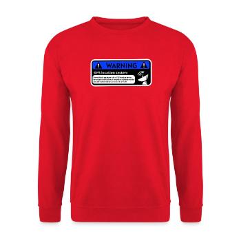 GPS Alert Sticker - Unisex Sweatshirt - red - Front - Alina (178cm) & Michal (187cm)