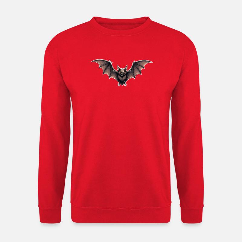 Bat Night Flight Emblem - Unisex Sweatshirt - red
