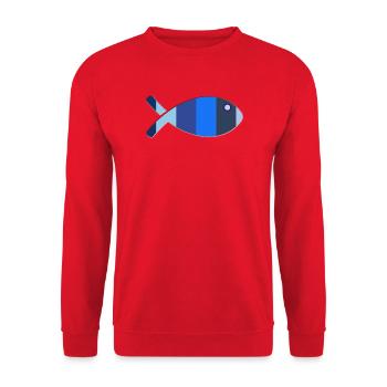 POISSON. MEMOIRE. SARDINE. POISSON D'AVRIL. MER - Sweat-shirt Unisexe - rouge - Devant - Alina (178cm) & Michal (187cm)