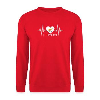 Drapeau chypriote battement de cœur République de Chypre Chypre - Sweat-shirt Unisexe - rouge - Devant - Alina (178cm) & Michal (187cm)