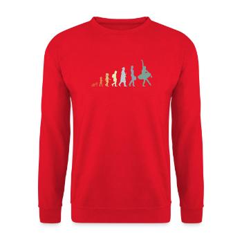 Vintage Balletttänzerin Evolution - Unisex Pullover - Rot - Vorne - Alina (178cm) & Michal (187cm)