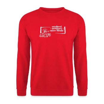 Verdient gefälligst meine Rente! - Unisex Pullover - Rot - Vorne - Alina (178cm) & Michal (187cm)
