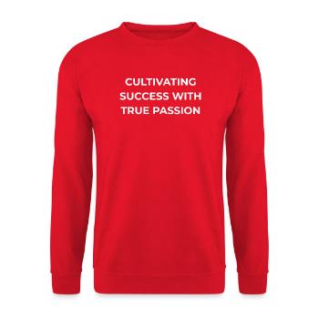 Cultivating Success with True Passion - Unisex Sweatshirt - red - Front - Alina (178cm) & Michal (187cm)