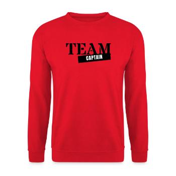 Capitaine d’équipe - Capitaine, entraîneur, entraîneur, chef de groupe, - Sweat-shirt Unisexe - rouge - Devant - Alina (178cm) & Michal (187cm)