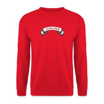 Spruchband ZÜRCHER - Unisex Pullover - Rot - Vorne - Alina (178cm) & Michal (187cm)