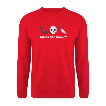 Rate mal nach dem Film Skull - Unisex Pullover - Rot - Vorne - Alina (178cm) & Michal (187cm)