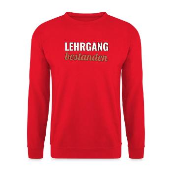 Feuerwehr Ausbildung Geschenk zum Lehrgangsabschlu - Unisex Pullover - Rot - Vorne - Alina (178cm) & Michal (187cm)