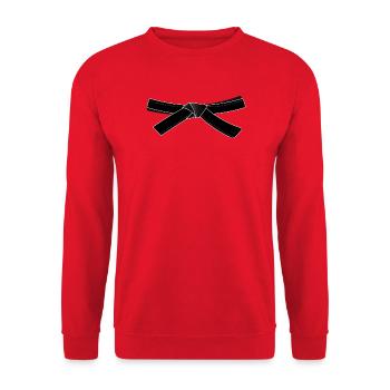 black belt for karate or other sports - Unisex Sweatshirt - red - Front - Alina (178cm) & Michal (187cm)