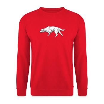 Setter vorstehend - Unisex Pullover - Rot - Vorne - Alina (178cm) & Michal (187cm)
