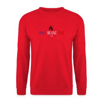 Blau Weiß Falten - Unisex Pullover - Rot - Vorne - Alina (178cm) & Michal (187cm)