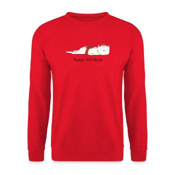 Funny cat Christmas - Unisex Sweatshirt - red - Front - Alina (178cm) & Michal (187cm)