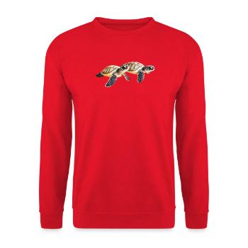 Doppeltes Meeresschildkröten-Baby-Paar - Unisex Pullover - Rot - Vorne - Alina (178cm) & Michal (187cm)