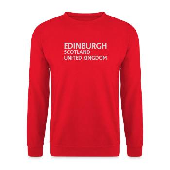 Edinburgh – Scotland Textdesign - Unisex Sweatshirt - red - Front - Alina (178cm) & Michal (187cm)