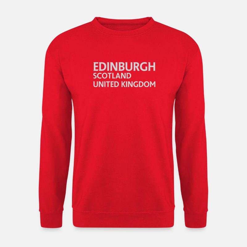 Edinburgh – Schottland Textdesign - Unisex Pullover - Rot