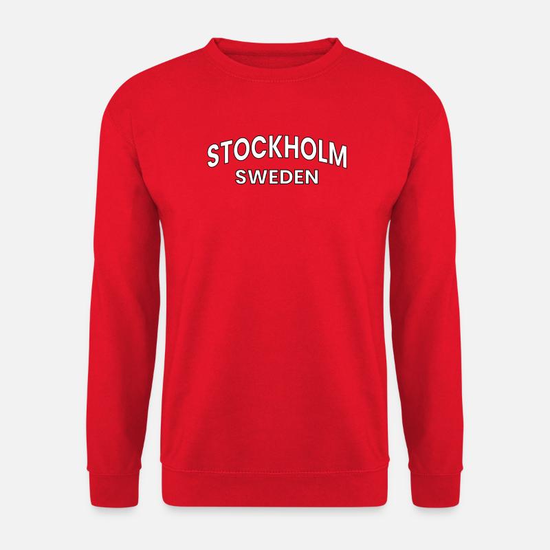 Stockholm – Schweden Textgestaltung - Unisex Pullover - Rot