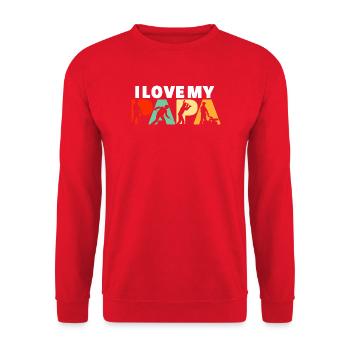 J’adore mon emploi industriel de Papa Ouvrier de l’Acier - Sweat-shirt Unisexe - rouge - Devant - Alina (178cm) & Michal (187cm)