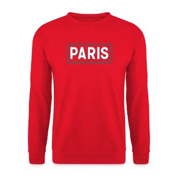 Paris Line Art Panel Green White - Unisex Sweatshirt - red - Front - Alina (178cm) & Michal (187cm)
